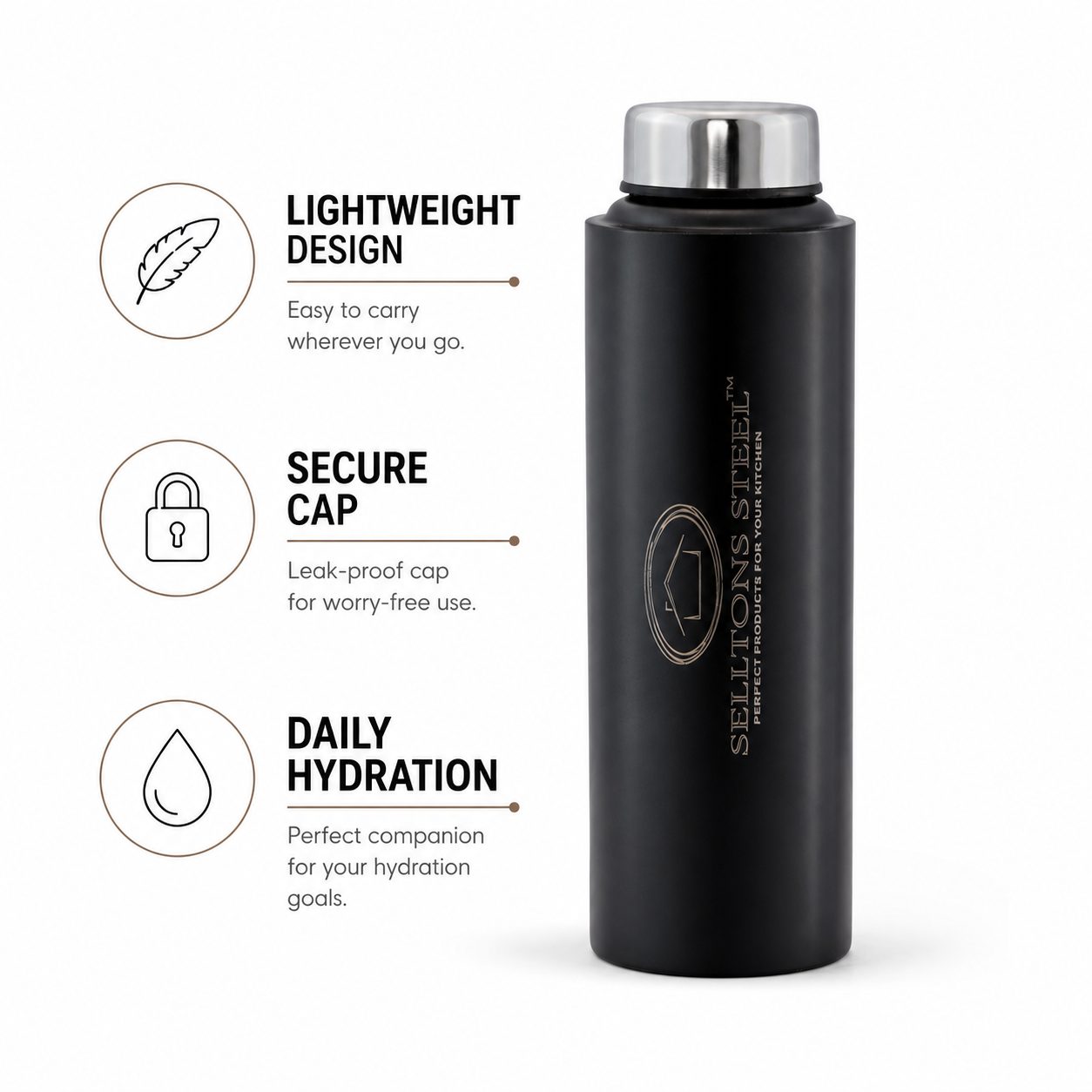 12-ss-bottle-750ml-black-colour SS Bottle 750ML Black Colour - Bulk Order - Image 1