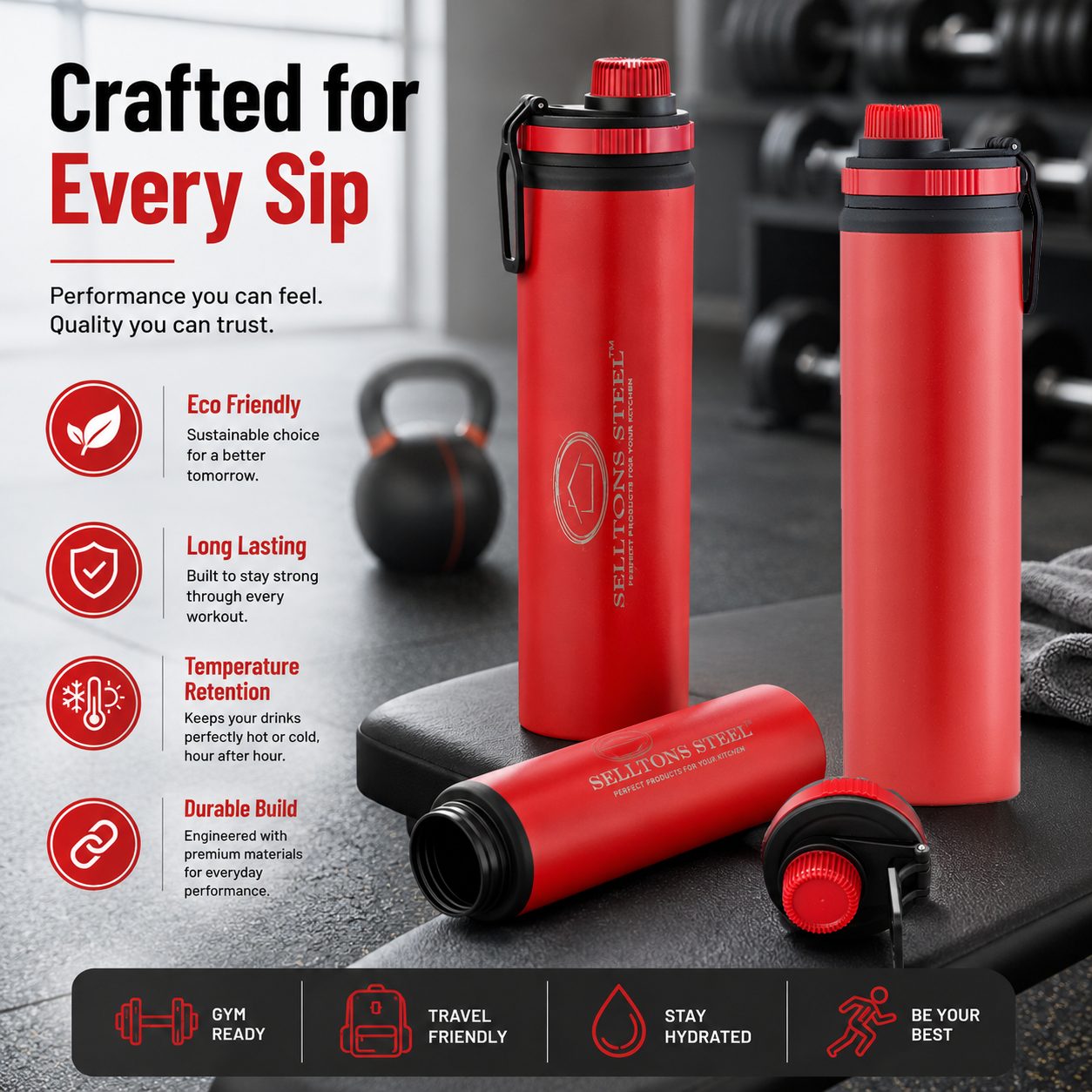 22-ss-bottle-900ml-sippar-red-colour SS Bottle 900ML Sippar Red colour - Image 1