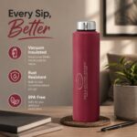 SS Bottle 1000ML Maroon Colour - Pack of 50
