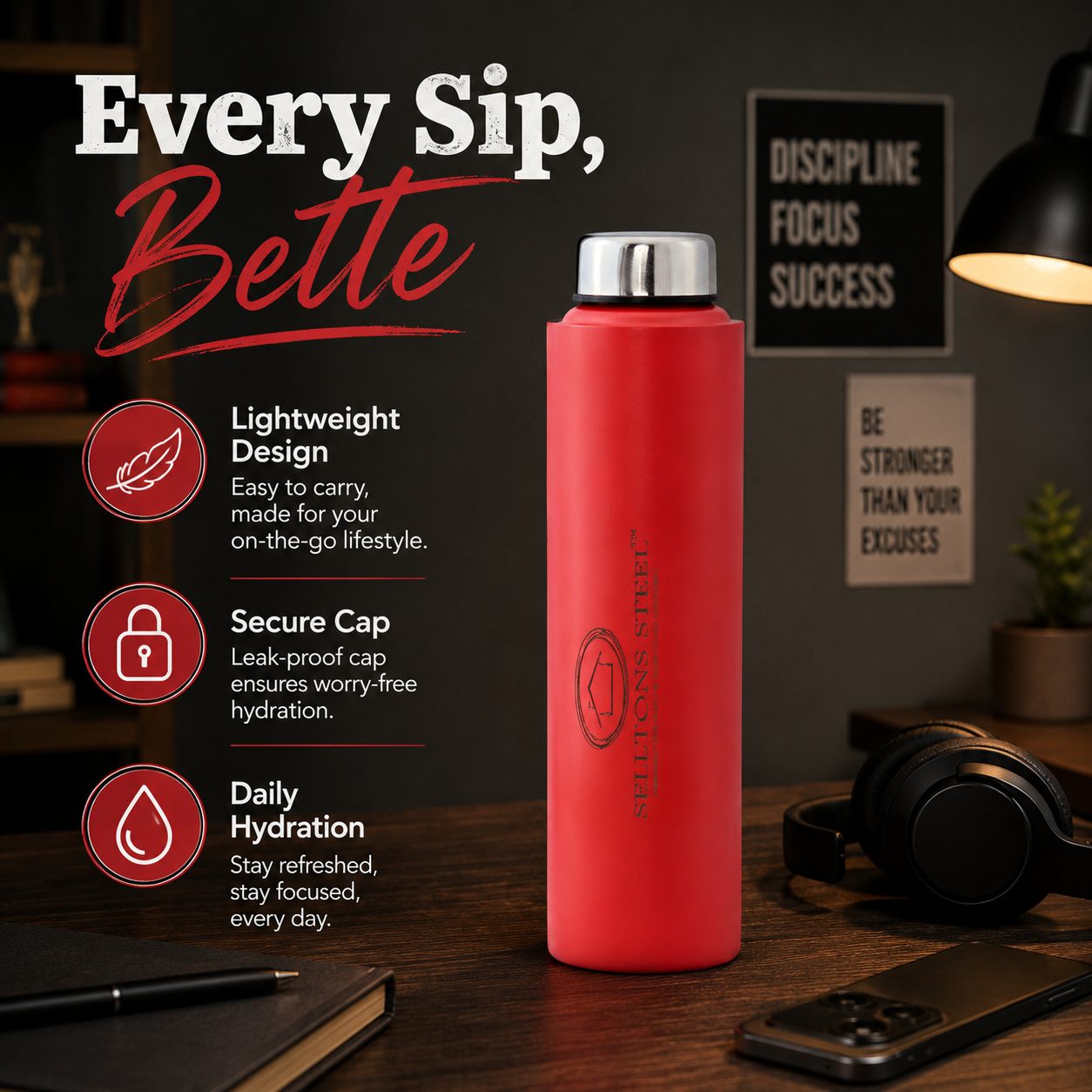 35-ss-bottle-1000ml-red-colour SS Bottle 1000ML red Colour - Image 1